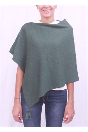Poncho in lana verde militare Capridea | PBWOOLMODAOVERDE MILITARE
